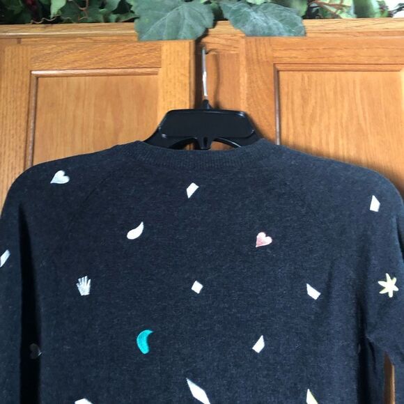 PS Paul Smith Hidden Button Front Embroidered Shapes Wool Blend Cardigan - XS - Picture 9 of 13